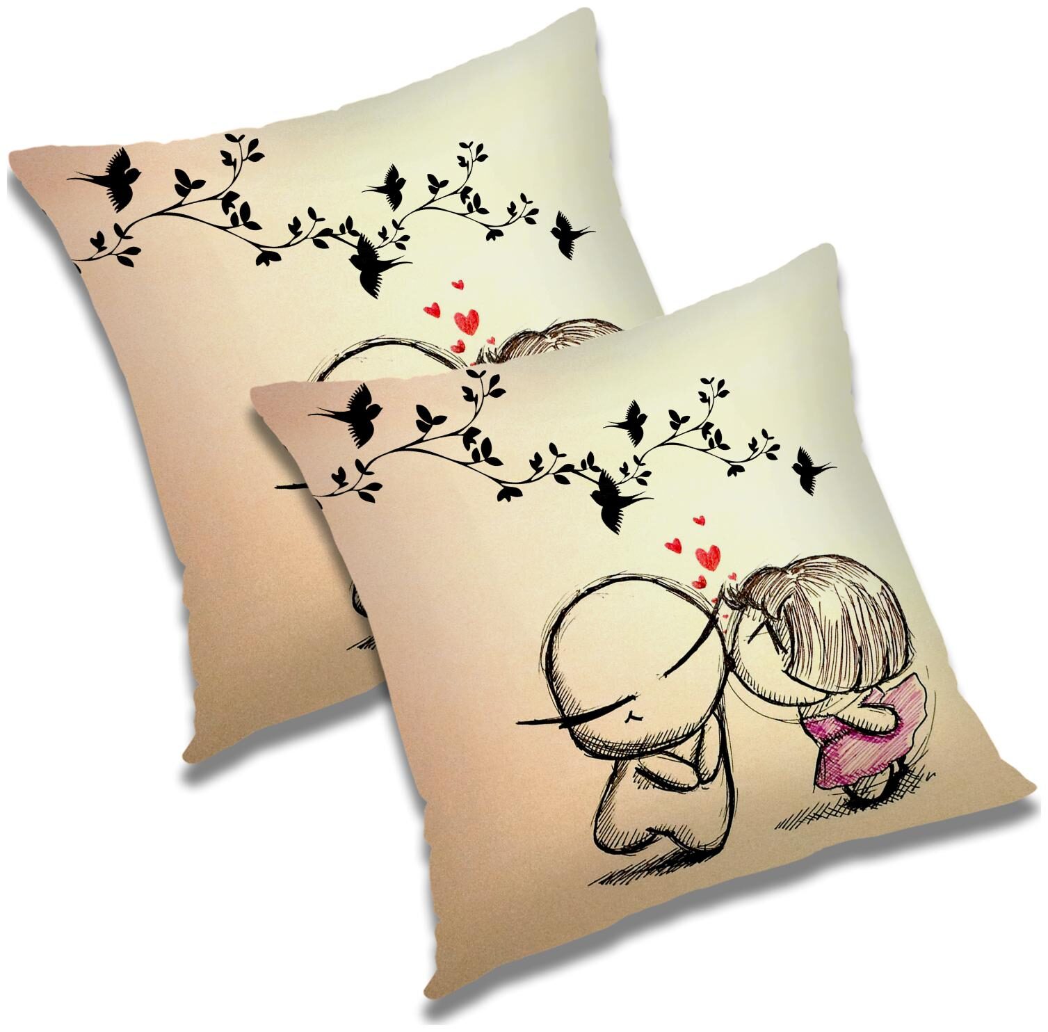 

RADANYA Printed Cushion Cover with Filler (Set of 2) 18x18 inch