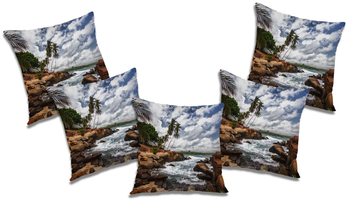 

RADANYA Printed Cushion Cover with Filler (Set of 5) 24x24 inch