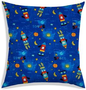 RADANYA Printed Polyester Blue Cushion Cover ( Large , Pack of 1 )