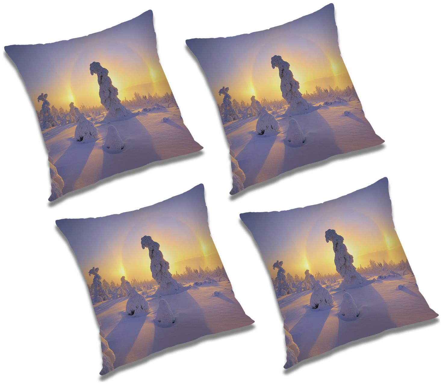 

RADANYA Printed Cushion Cover with Filler (Set of 4) 12X12 inch