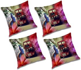 RADANYA Printed Cushion Cover with Filler (Set of 4) 12X12 inch