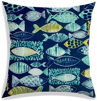 RADANYA Printed Polyester Blue Cushion Cover ( Small , Pack of 1 )