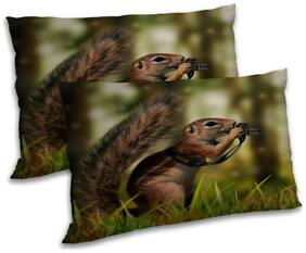 RADANYA Polyester Printed Pillow Covers ( Pack of 2 , Brown )
