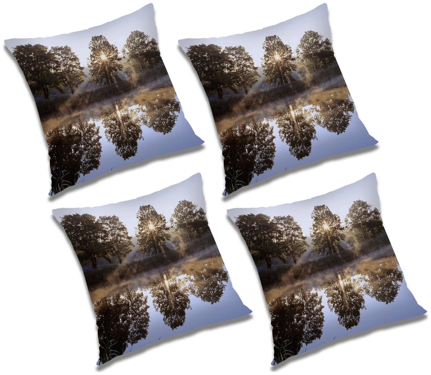 

RADANYA Printed Cushion Cover with Filler (Set of 4) 12X12 inch