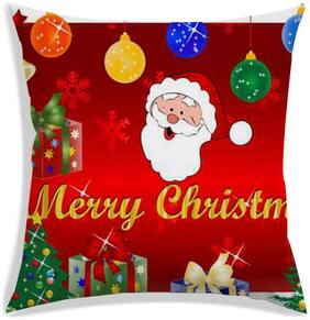 RADANYA Printed Polyester Red Cushion Cover ( Small , Pack of 1 )