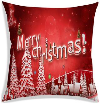RADANYA Printed Polyester Red Cushion Cover ( Small , Pack of 1 )