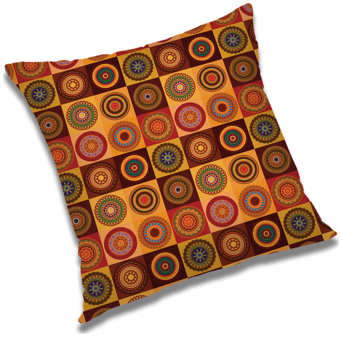 

RADANYA Printed Polyester Brown Cushion Cover ( Extra large Pack of 1 )