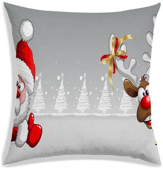 RADANYA Printed Polyester Off-white Cushion Cover ( Large , Pack of 1 )