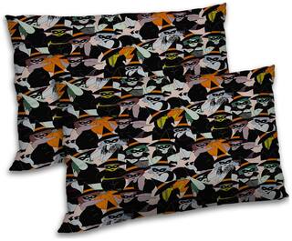 RADANYA Polyester Printed Pillow Covers ( Pack of 2 , Black )