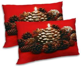 RADANYA Polyester Printed Pillow Covers ( Pack of 2 , Red )