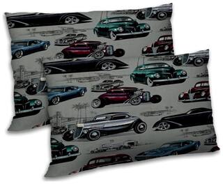 RADANYA Polyester Printed Pillow Covers ( Pack of 2 , Grey )