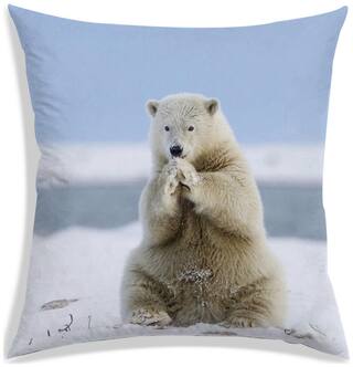 RADANYA Printed Polyester White Cushion Cover ( Large , Pack of 1 )