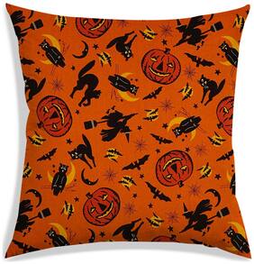 RADANYA Printed Polyester Orange Cushion Cover ( Extra large , Pack of 1 )