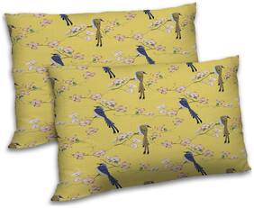 RADANYA Polyester Printed Pillow Covers ( Pack of 2 , Yellow )