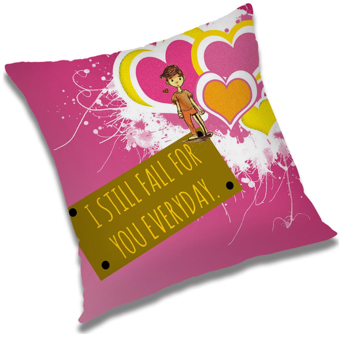 

RADANYA Printed Cushion Cover with Filler Set 18x18 inch