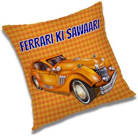 RADANYA Printed Polyester Orange Cushion Cover ( Small , Pack of 1 )