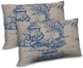 RADANYA Polyester Printed Pillow Covers ( Pack of 2 , Beige )