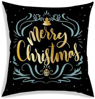 RADANYA Printed Polyester Black Cushion Cover ( Regular , Pack of 1 )