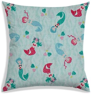RADANYA Printed Polyester Blue Cushion Cover ( Extra large , Pack of 1 )