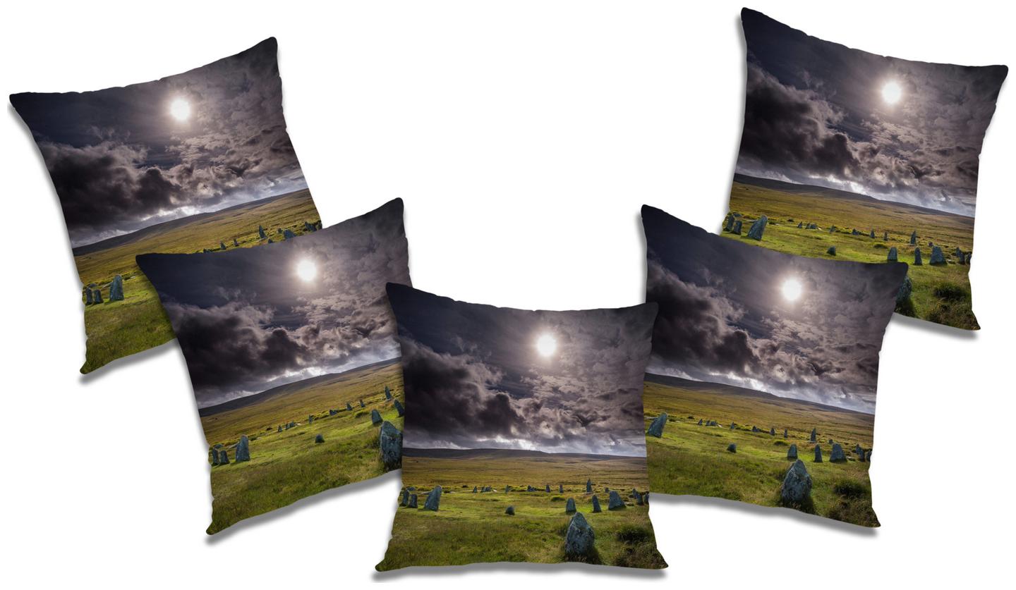 

RADANYA Printed Cushion Cover with Filler (Set of 5) 18x18 inch