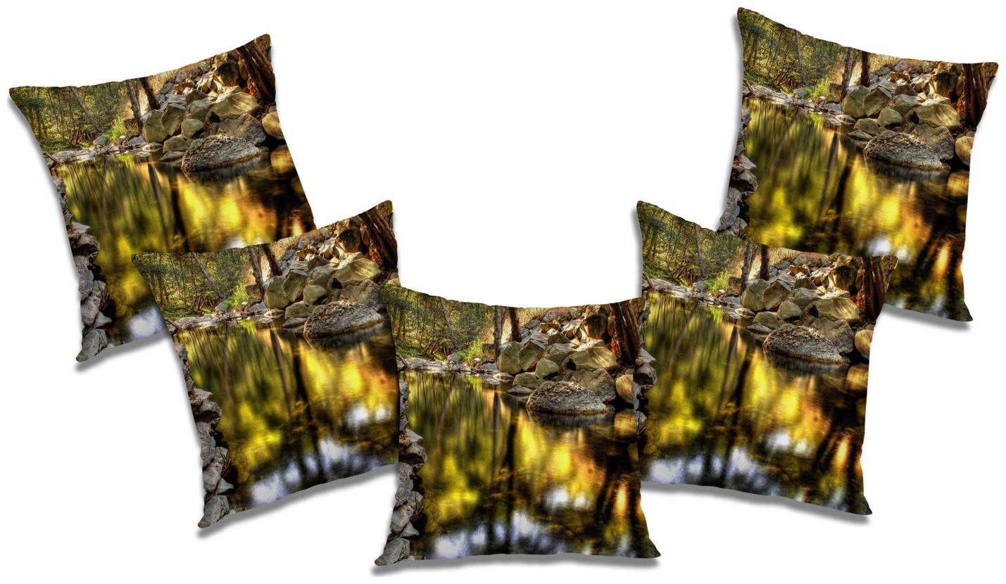 

RADANYA Printed Cushion Cover with Filler (Set of 5) 18x18 inch