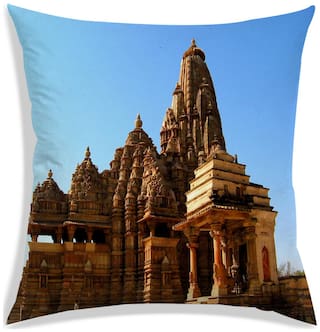 RADANYA Printed Polyester Brown Cushion Cover ( Extra large , Pack of 1 )