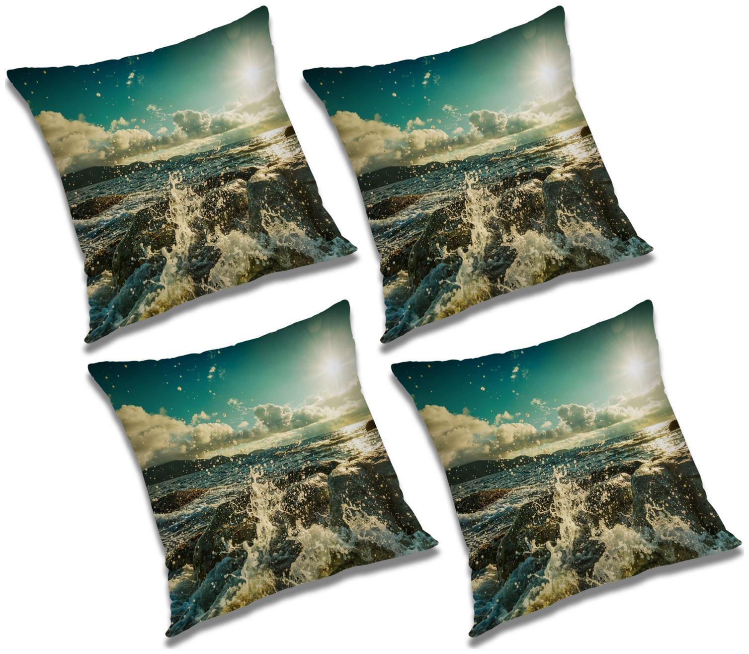 

RADANYA Printed Cushion Cover with Filler (Set of 4) 18x18 inch