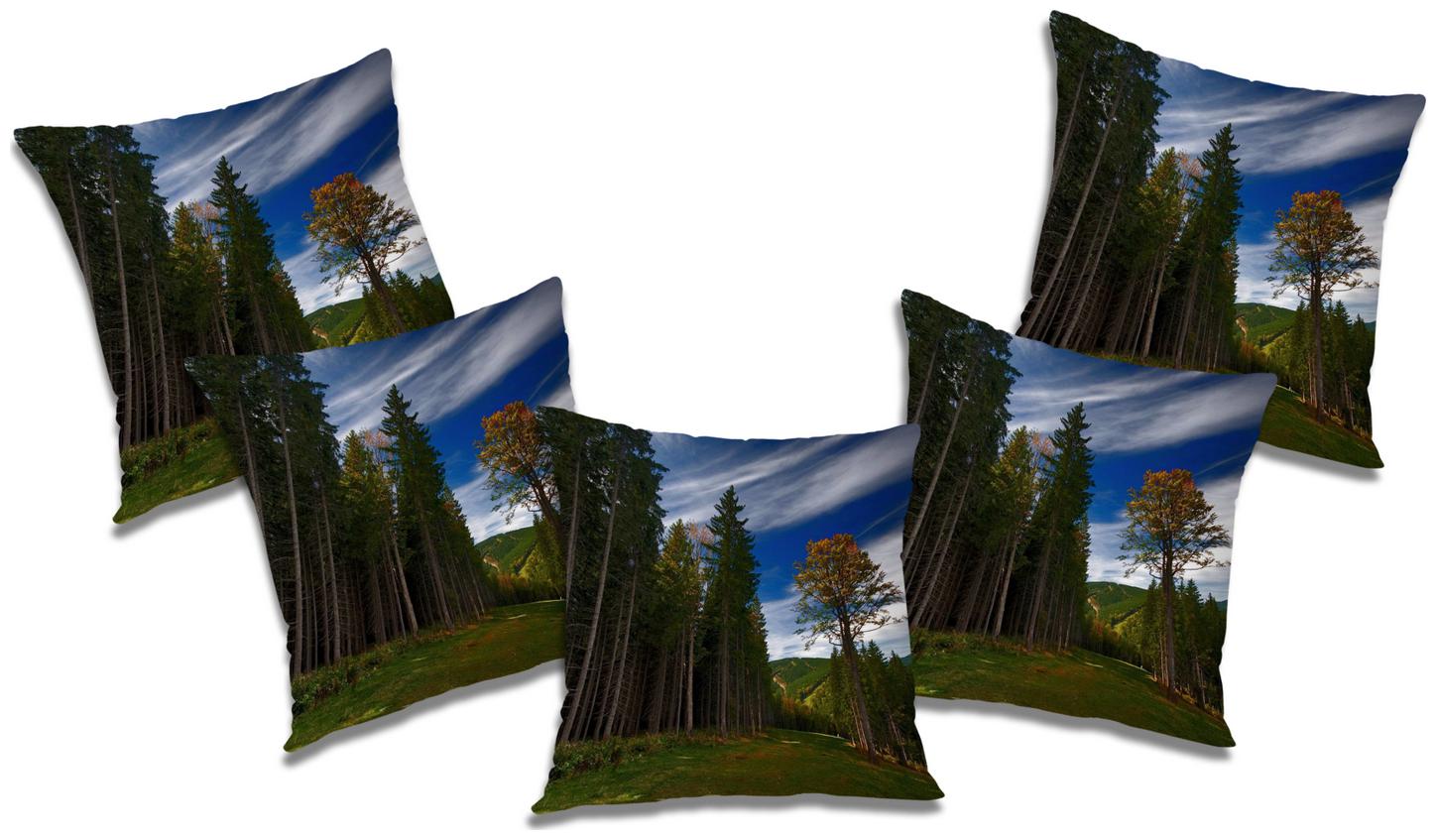 

RADANYA Printed Cushion Cover with Filler (Set of 5) 24x24 inch