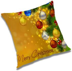 RADANYA Printed Polyester Gold Cushion Cover ( Extra large , Pack of 1 )