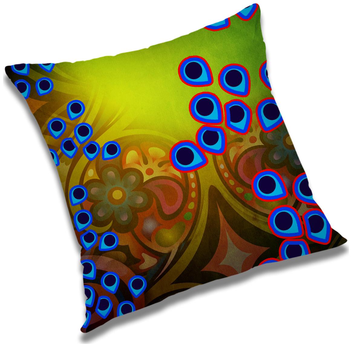 

RADANYA Printed Cushion Cover with Filler Set 12X12 inch