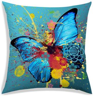 RADANYA Printed Polyester Blue Cushion Cover ( Extra large , Pack of 1 )