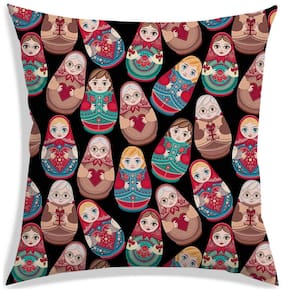 RADANYA Printed Polyester Black Cushion Cover ( Extra large , Pack of 1 )