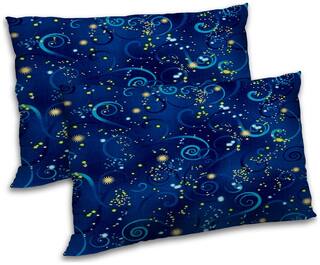 RADANYA Polyester Printed Pillow Covers ( Pack of 2 , Blue )