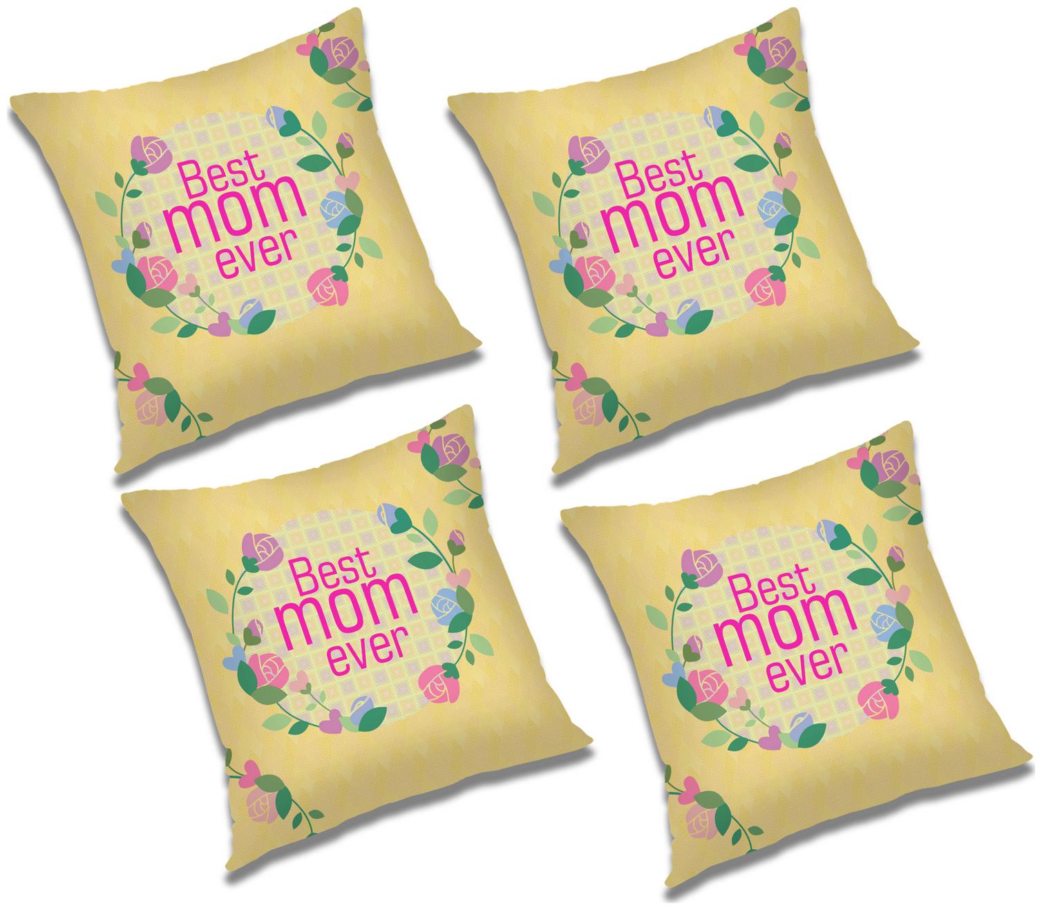 

RADANYA Printed Cushion Cover with Filler (Set of 4) 18x18 inch