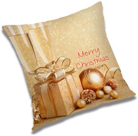RADANYA Printed Polyester Gold Cushion Cover ( Large , Pack of 1 )
