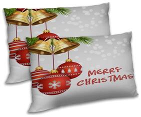 RADANYA Polyester Printed Pillow Covers ( Pack of 2 , Grey )