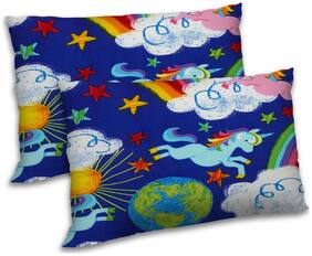 RADANYA Polyester Printed Pillow Covers ( Pack of 2 , Blue )