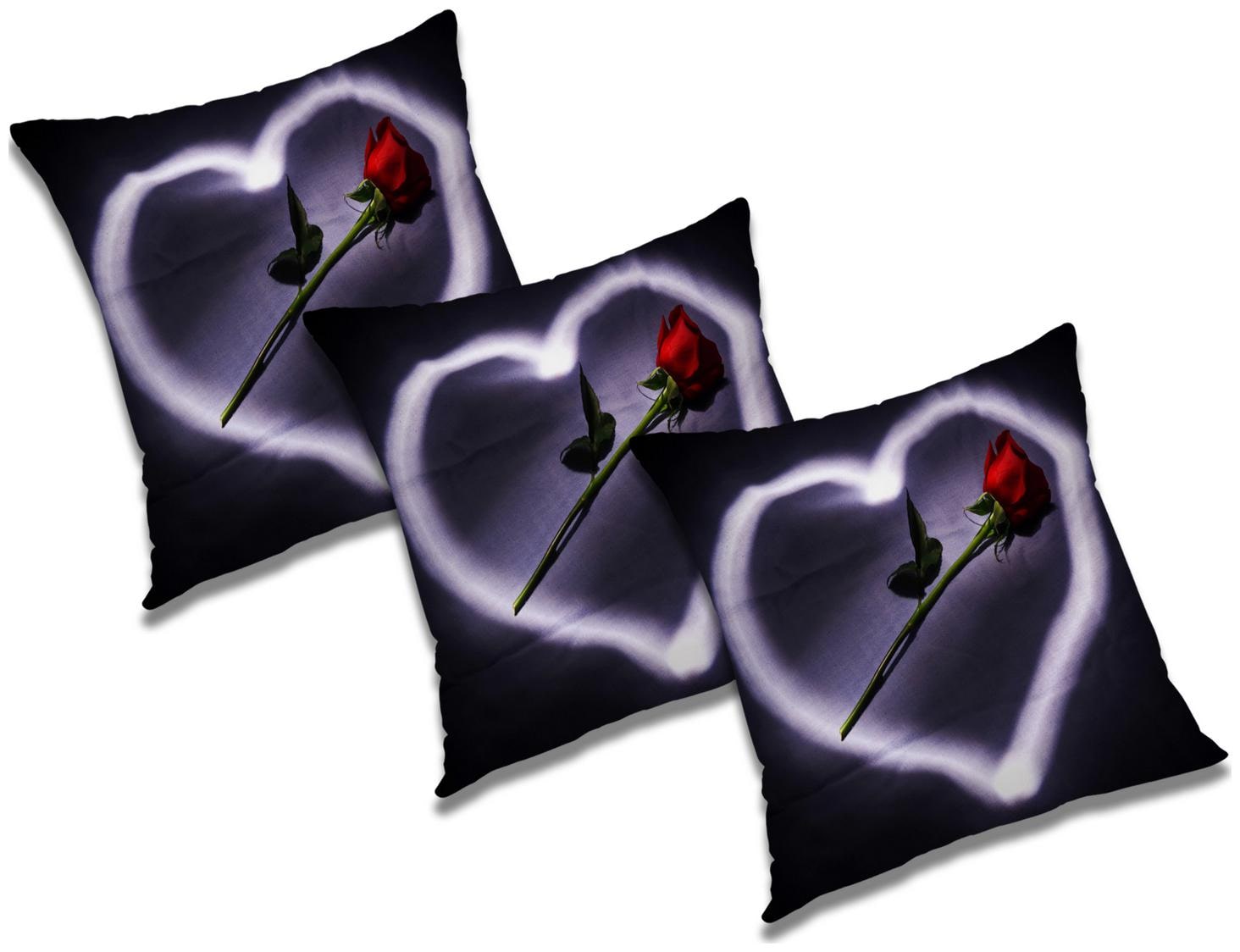 

RADANYA Printed Cushion Cover with Filler (Set of 3) 16x16 inch