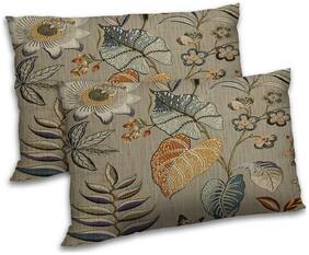 RADANYA Polyester Printed Pillow Covers ( Pack of 2 , Beige )