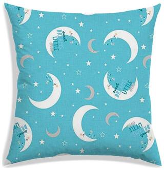 RADANYA Printed Polyester Blue Cushion Cover ( Large , Pack of 1 )
