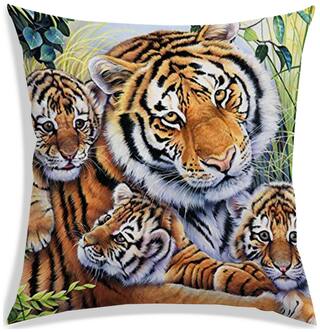 RADANYA Printed Polyester Brown Cushion Cover ( Extra large , Pack of 1 )