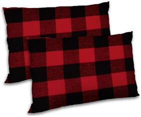 RADANYA Polyester Printed Pillow Covers ( Pack of 2 , Red )