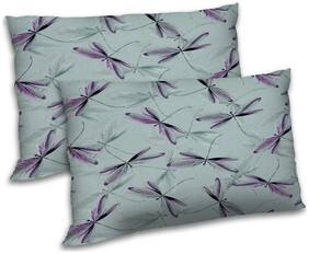 RADANYA Polyester Printed Pillow Covers ( Pack of 2 , Blue )