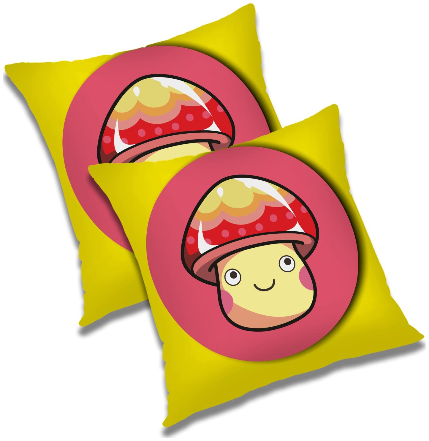 

RADANYA Printed Polyester Yellow Cushion Cover ( Large Pack of 2 )