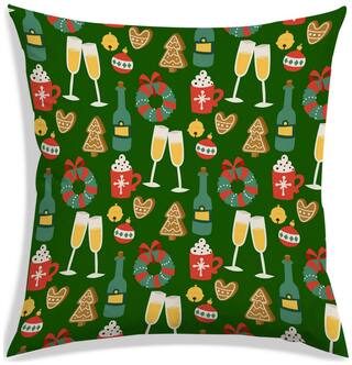 RADANYA Printed Polyester Green Cushion Cover ( Regular , Pack of 1 )