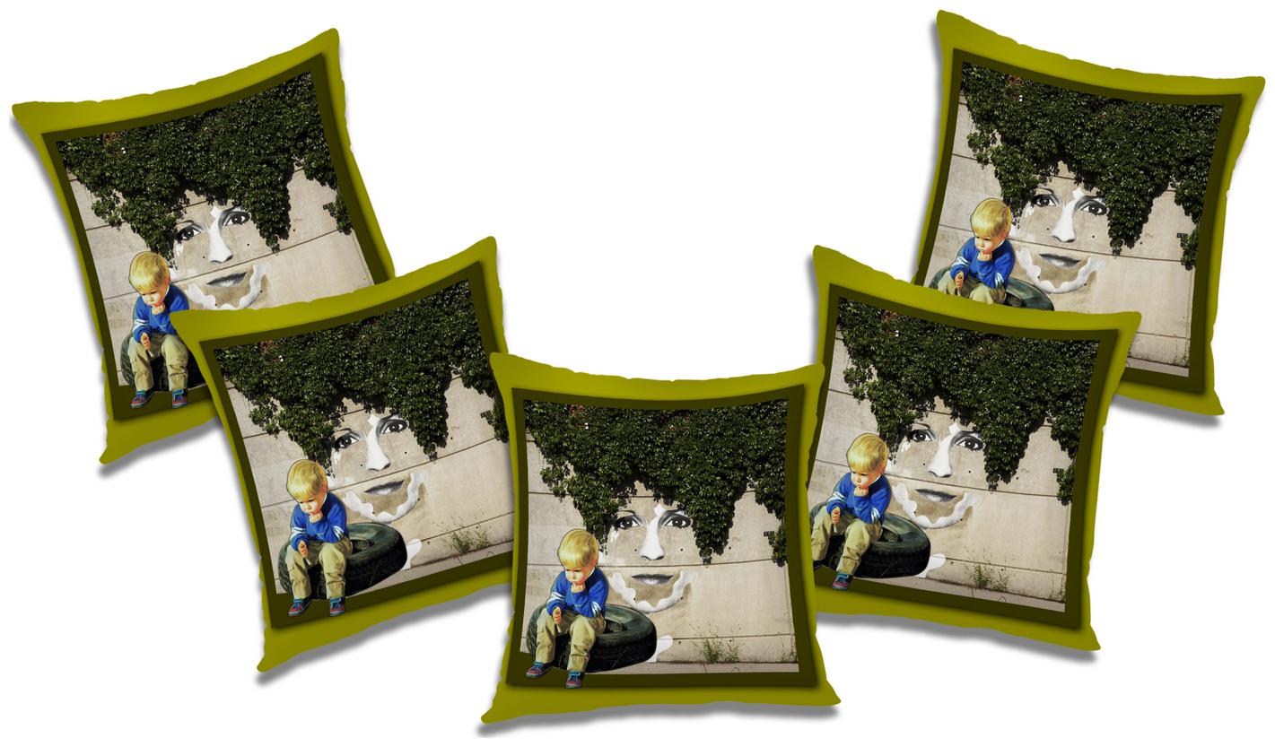 

RADANYA Printed Cushion Cover with Filler (Set of 5) 20x20 inch