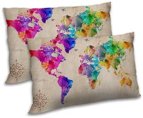RADANYA Polyester Printed Pillow Covers ( Pack of 2 , Beige )