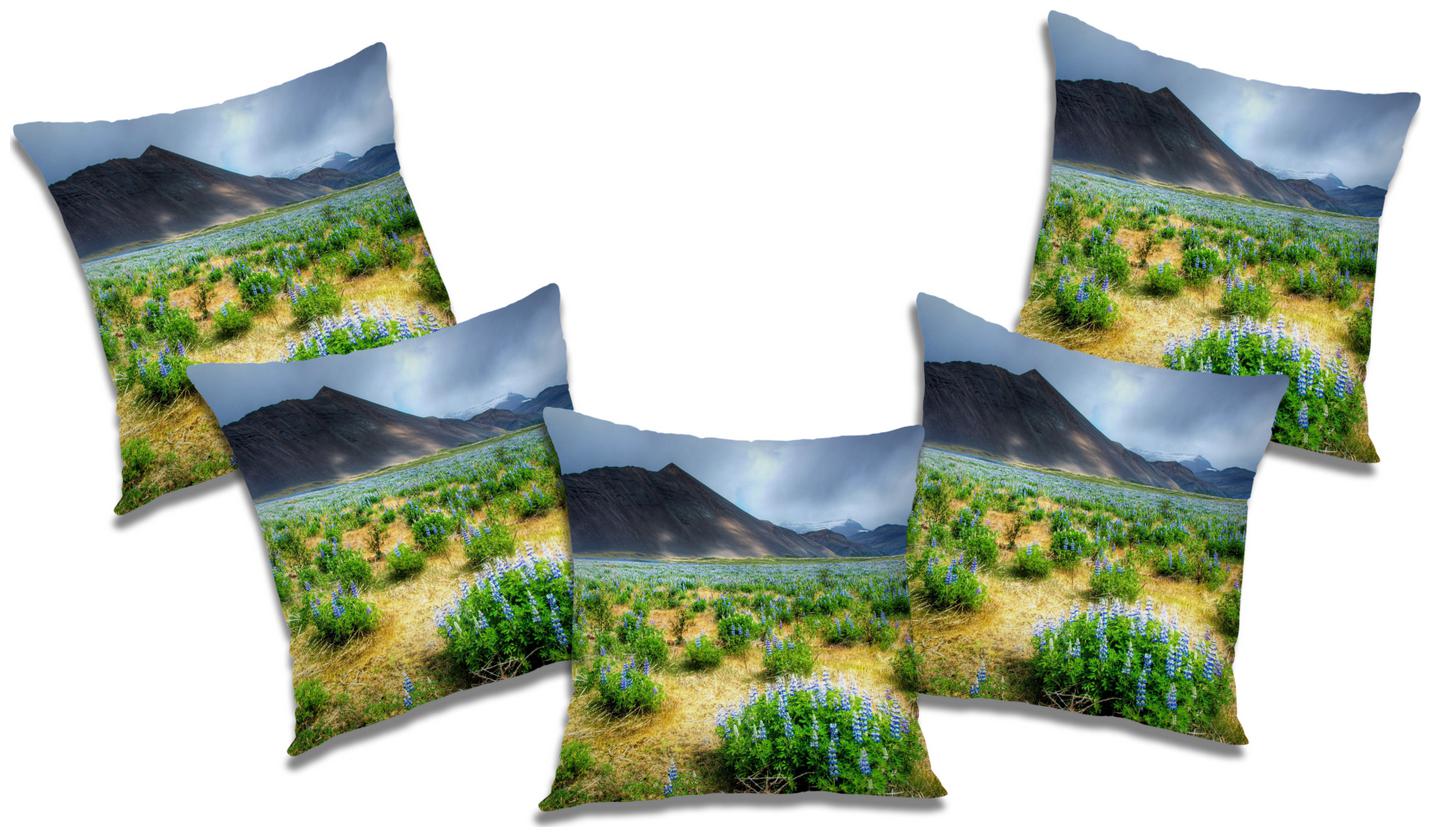 

RADANYA Printed Cushion Cover with Filler (Set of 5) 12x12 inch