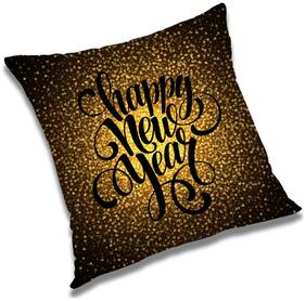 RADANYA Printed Polyester Gold Cushion Cover ( Regular , Pack of 1 )