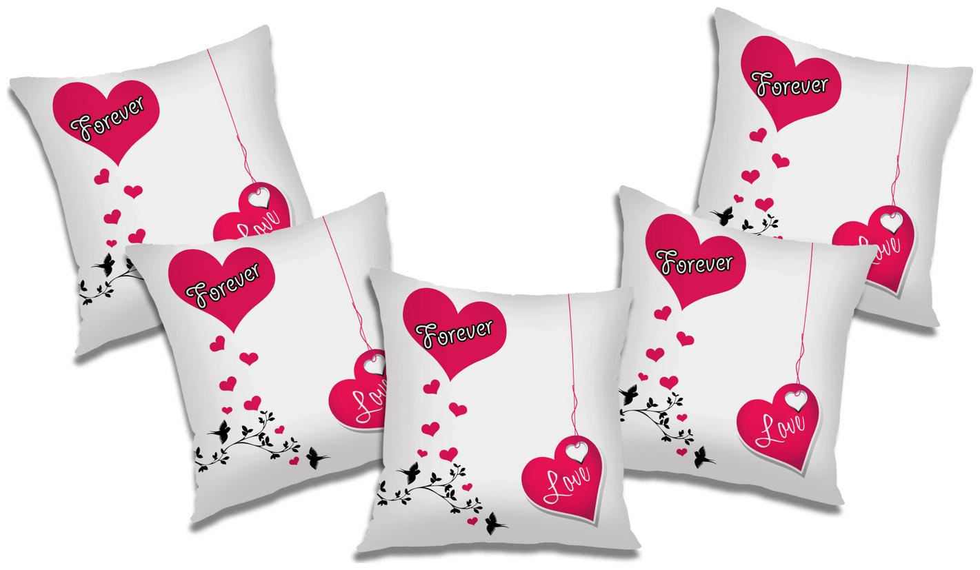 

RADANYA Printed Cushion Cover with Filler (Se t of 5) 18x18 inch